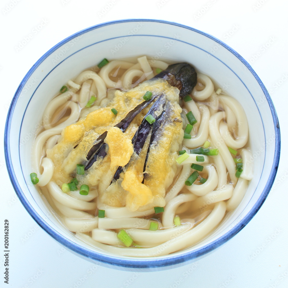 Japanese food, Eggplant tempura and Udon noodle Japanese food, Eggplant tempura and Udon noodle
