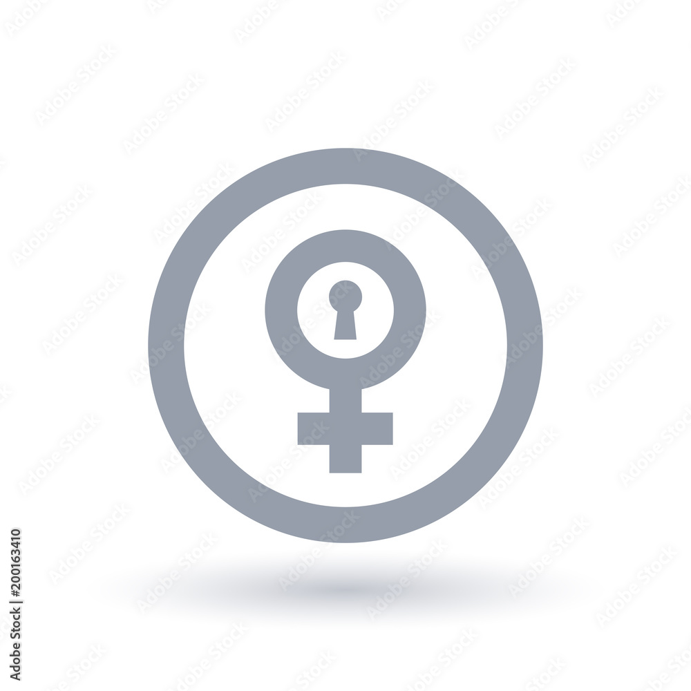 Female gender symbol with keyhole. Biological woman sign. Female gender symbol with keyhole. Biological woman sign.
