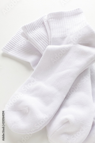Three pair of white socks for school uniform image