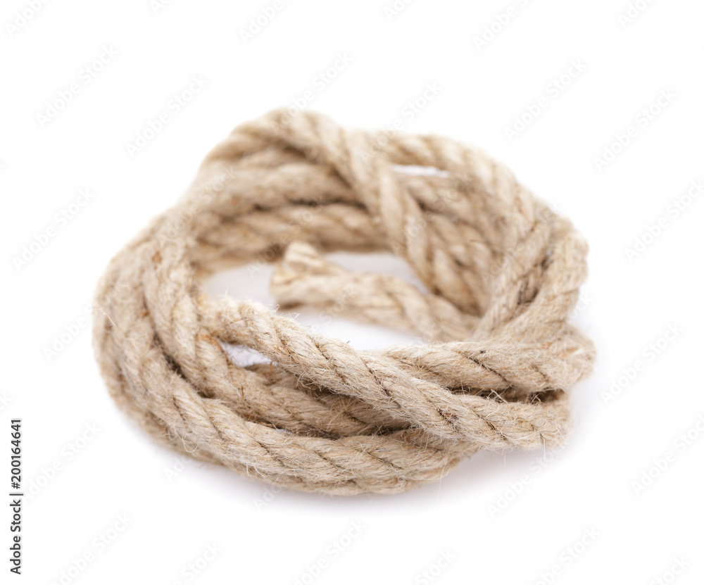 Linen rope isolated on white background