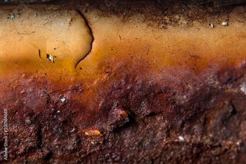 Close up of a rusty window frame in the city photo