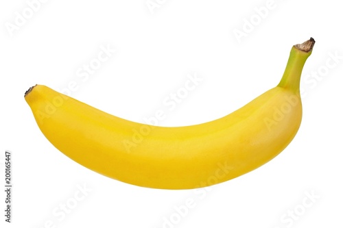 Yellow banana on white