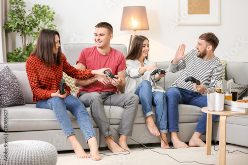 Young people playing video ...