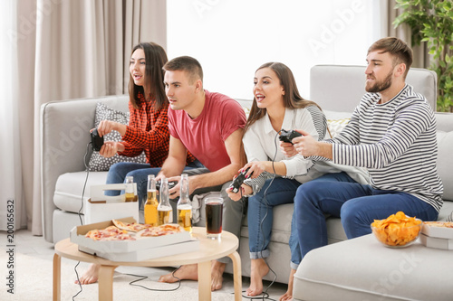 Young people playing video ...
