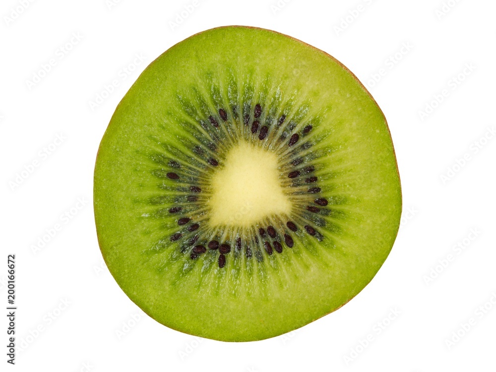Kiwi slice on white Kiwi slice on white