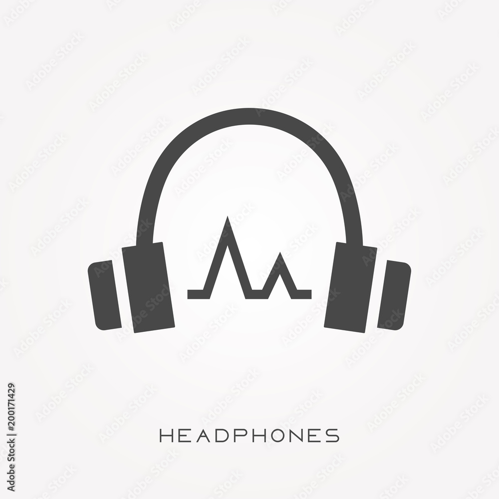 Silhouette icon headphones Silhouette icon headphones