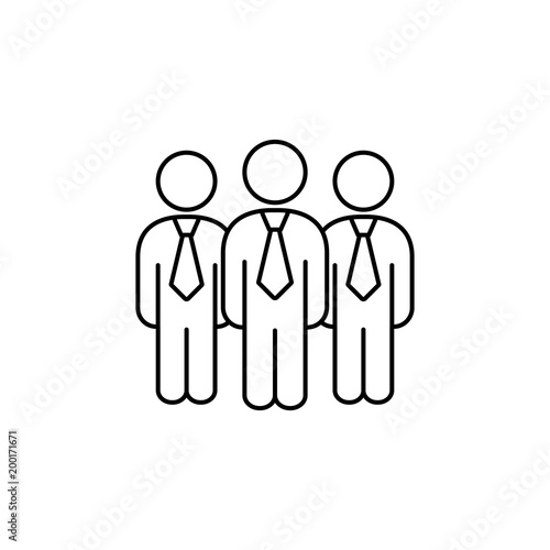 business teamworking partnership sign line black vector icon