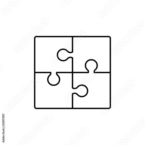 puzzle solution sign line black vector icon