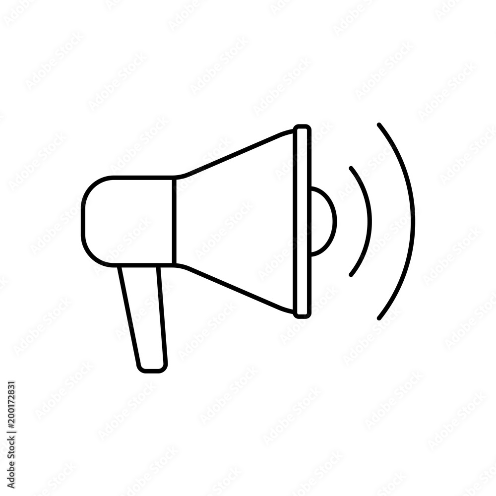 loudspeaker bullhorn line black vector icon loudspeaker bullhorn line black vector icon