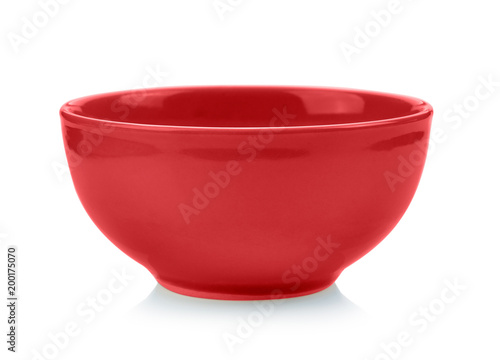 red bowl on white background