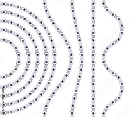 Vector set of repeatable bicycle or motorcycle chain segments.