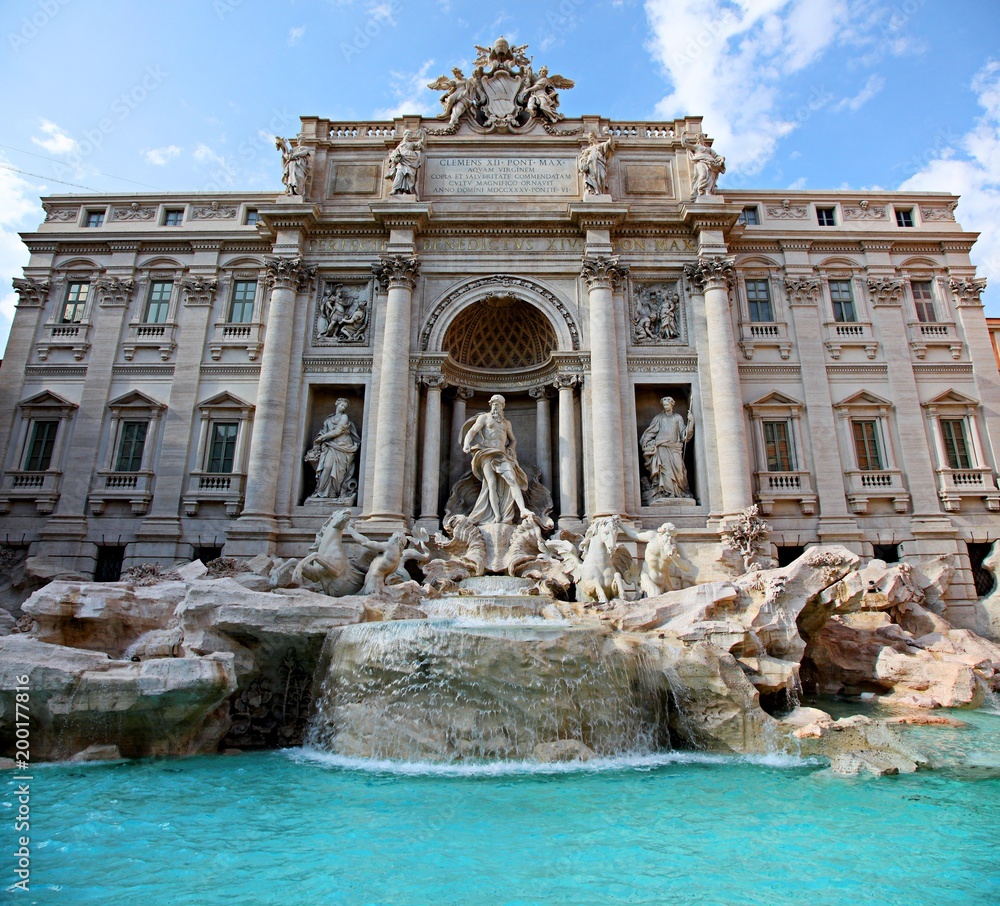 Famous Trevi Fountain in Rome