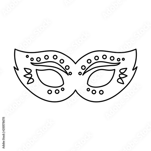carnival mask icon over white background, vector illustration