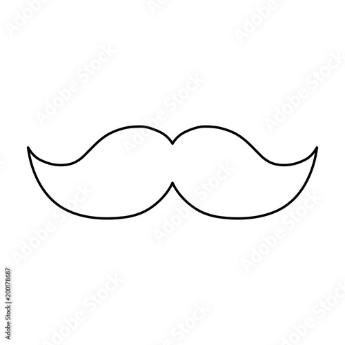 mustache icon over white background, vector illustration