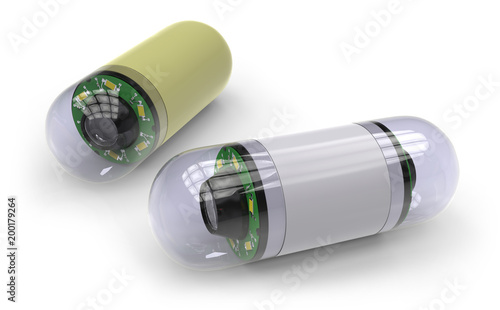 Tableau sur toile Pill-sized camera for capsule endoscopy