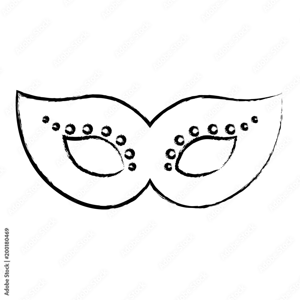 sketch of carnival mask icon over white background, vector illustration sketch of carnival mask icon over white background, vector illustration