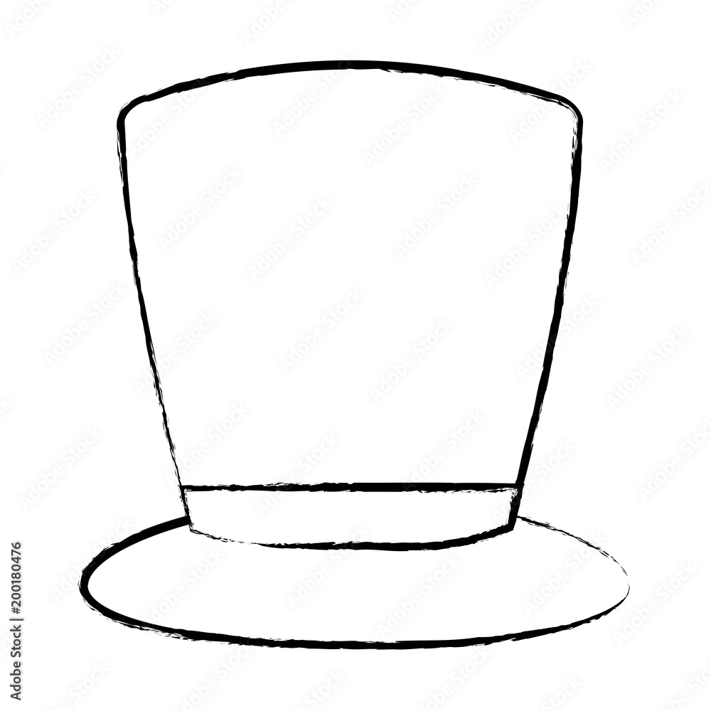 sketch of top hat icon over white background, vector illustration sketch of top hat icon over white background, vector illustration