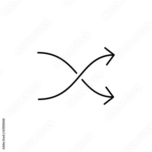 intersecting arrows icon. Element of simple icon for websites, web design, mobile app, info graphics. Thin line icon for website design and development, app development