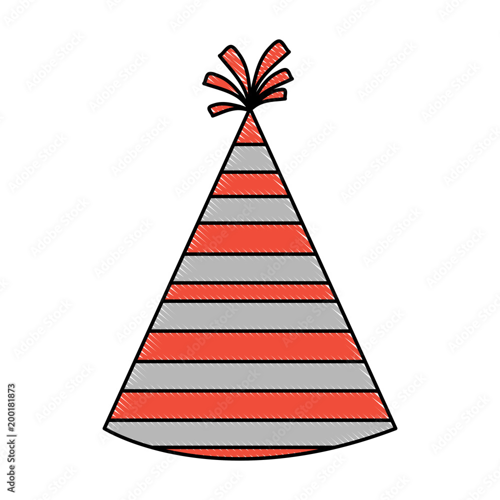 party hat with stripes over white background, colorful design. vector illustration party hat with stripes over white background, colorful design. vector illustration
