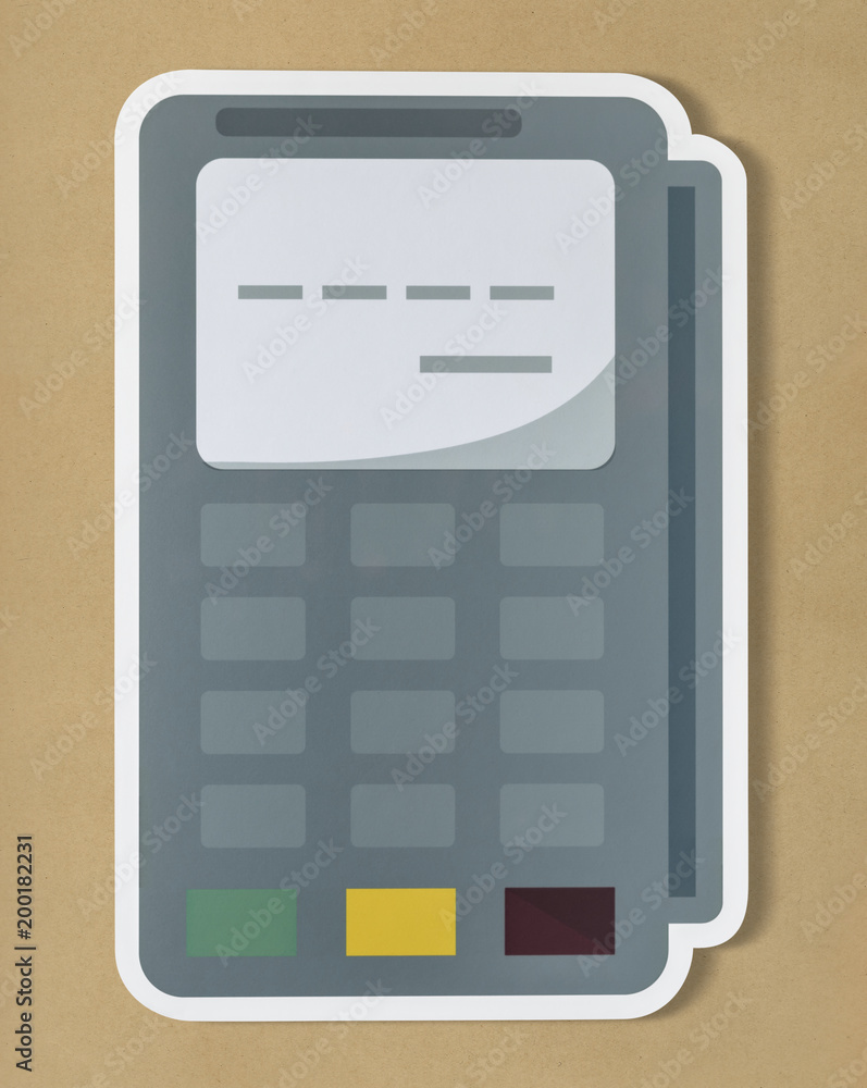 Credit card terminal cut out icon Credit card terminal cut out icon