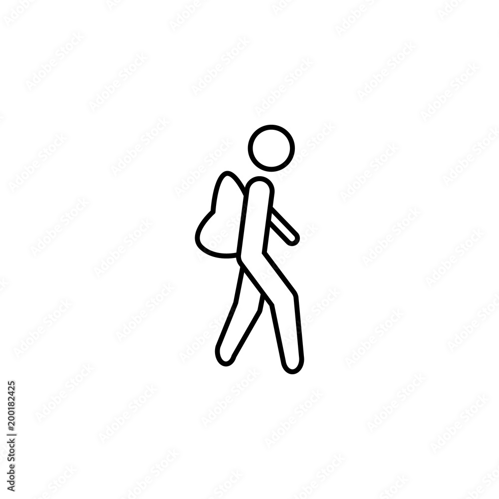 backpacker icon. Element of simple icon for websites, web design, mobile app, info graphics. Thin line icon for website design and development, app development backpacker icon. Element of simple icon for websites, web design, mobile app, info graphics. Thin line icon for website design and development, app development