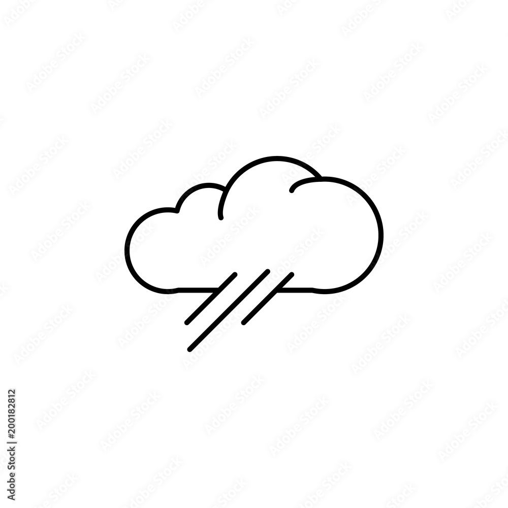 cloud with rain icon. Element of simple icon for websites, web design, mobile app, info graphics. Thin line icon for website design and development, app development