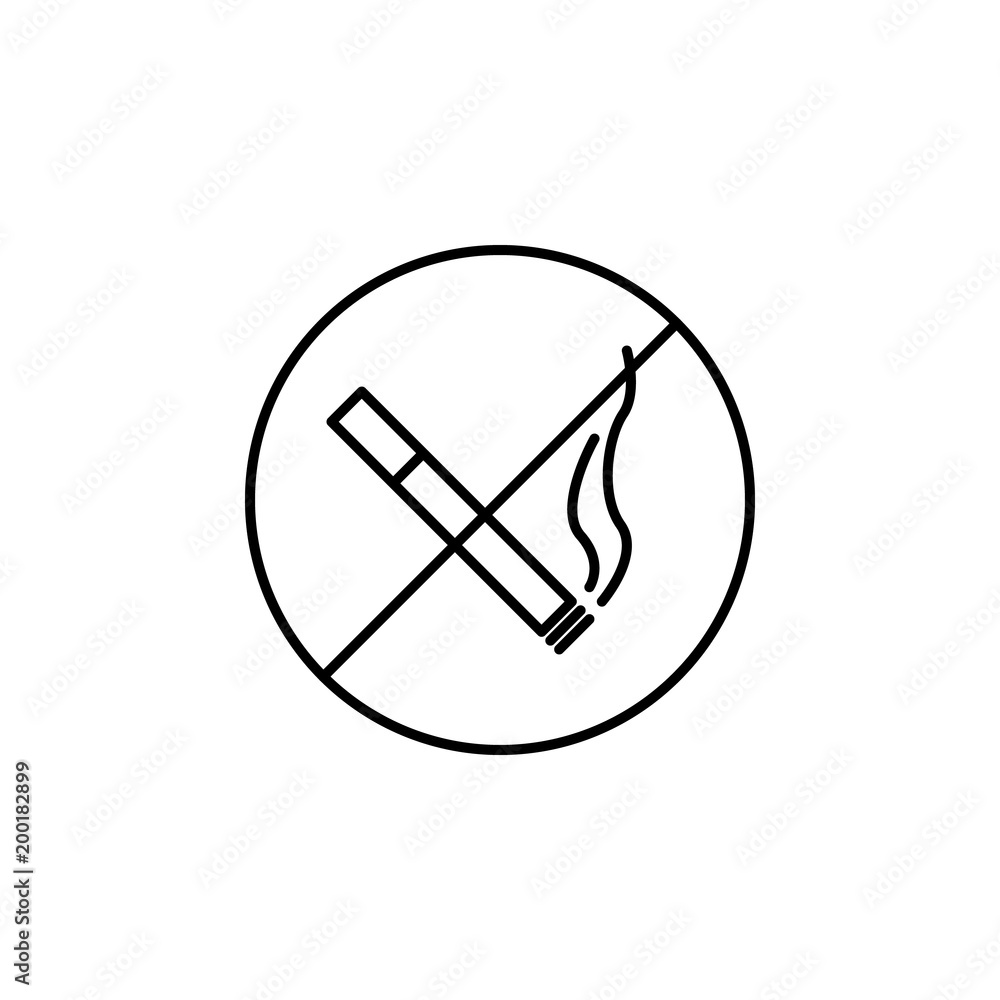 smoking ban icon. Element of simple icon for websites, web design, mobile app, info graphics. Thin line icon for website design and development, app development smoking ban icon. Element of simple icon for websites, web design, mobile app, info graphics. Thin line icon for website design and development, app development