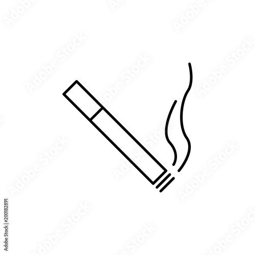 smoldering cigarette icon. Element of simple icon for websites, web design, mobile app, info graphics. Thin line icon for website design and development, app development