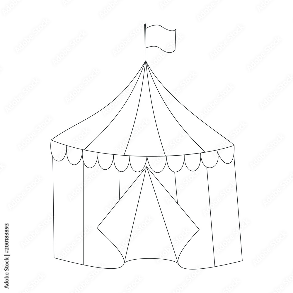 Striped vector circus tent doodle style Striped vector circus tent doodle style