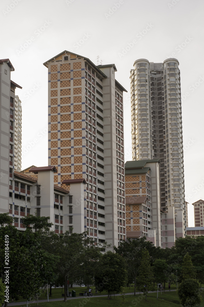 Tall Buildings Behind the Park Tall Buildings Behind the Park