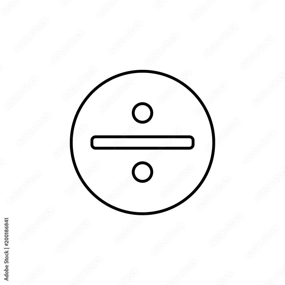 division symbol in a circle icon. Element of simple icon for websites, web design, mobile app, info graphics. Thin line icon for website design and development, app development division symbol in a circle icon. Element of simple icon for websites, web design, mobile app, info graphics. Thin line icon for website design and development, app development