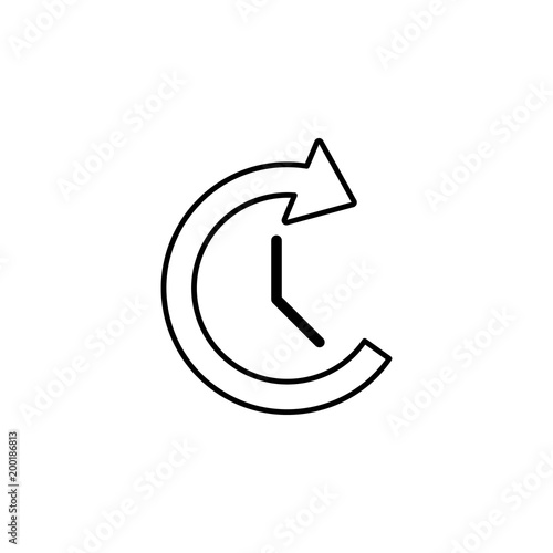 clock and circular arrow icon. Element of simple icon for websites, web design, mobile app, info graphics. Thin line icon for website design and development, app development