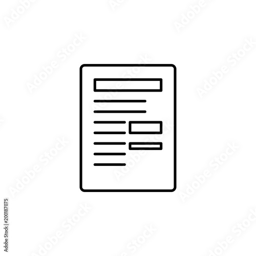 sheet of paper with records icon. Element of simple icon for websites, web design, mobile app, info graphics. Thin line icon for website design and development, app development © gunayaliyeva