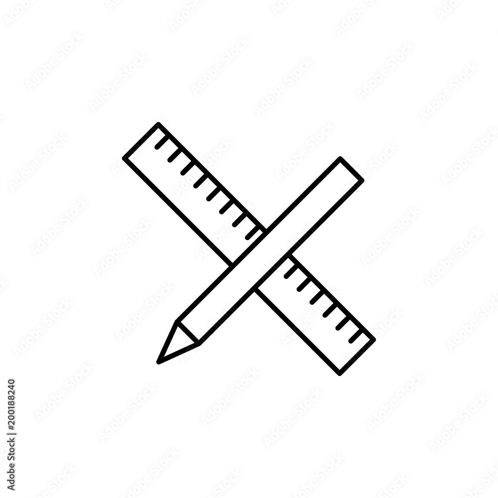 pencil and ruler icon. Element of simple icon for websites, web design, mobile app, info graphics. Thin line icon for website design and development, app development pencil and ruler icon. Element of simple icon for websites, web design, mobile app, info graphics. Thin line icon for website design and development, app development