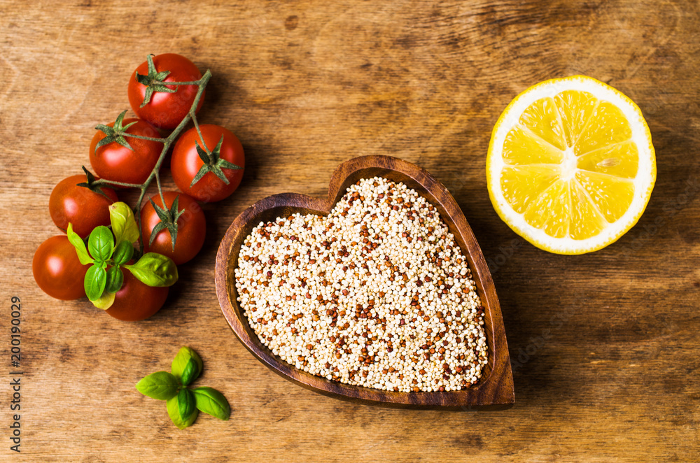 Dry mixture of quinoa grains Dry mixture of quinoa grains