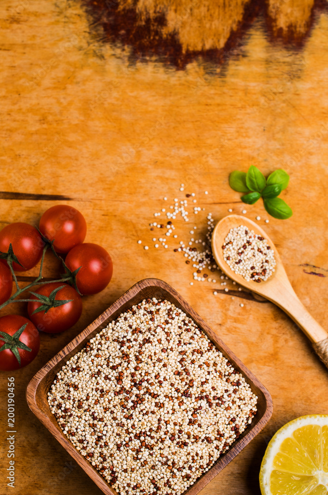 Dry mixture of quinoa grains Dry mixture of quinoa grains