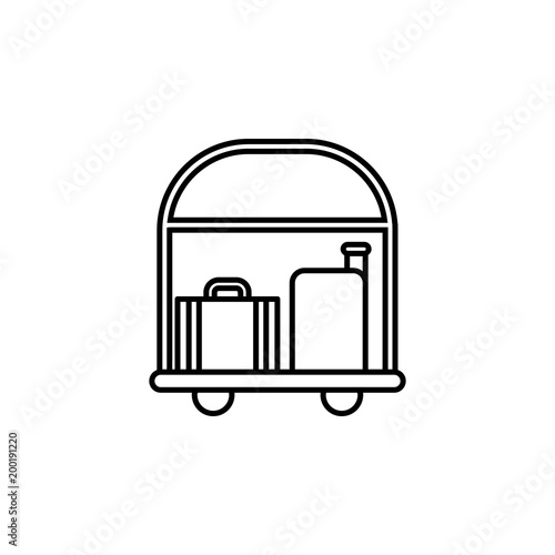 hotel trolley with luggage icon. Element of otel and motels for mobile concept and web apps. Thin line icon for website design and development, app development. Premium icon