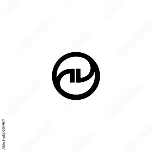 letter nd in a circle logo vector