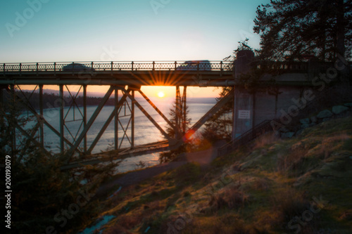 Ocean bridge at sunset © Aaron