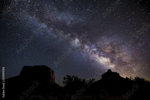 Milky Way Over Bell Rock and Courthouse Butte - near Sedona, Arizona