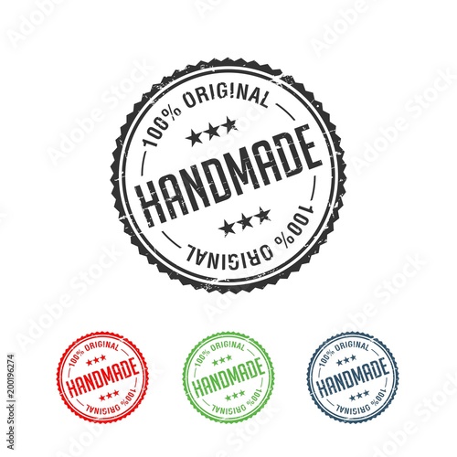 100% Original Handmade Authentic Label Badge vector