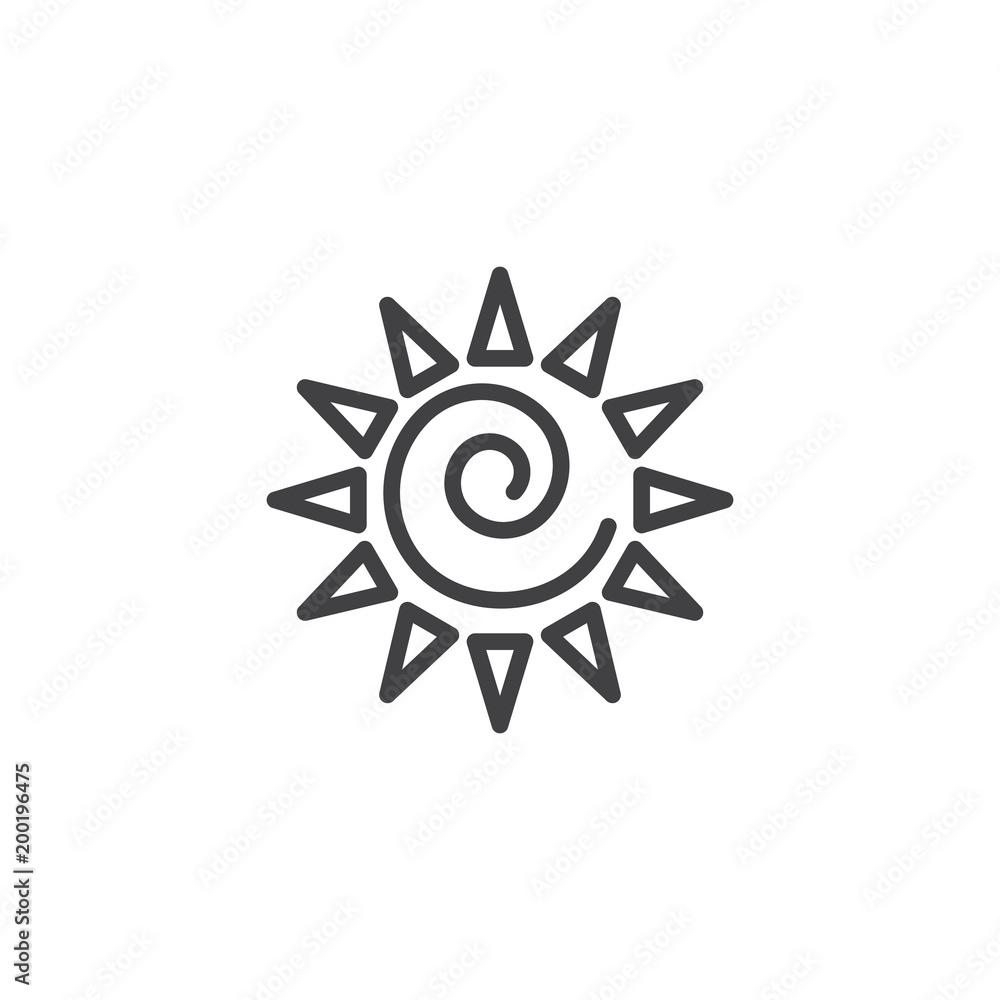 Shining sun outline icon. linear style sign for mobile concept and web design. Sunrise simple line vector icon. Symbol, logo illustration. Pixel perfect vector graphics Shining sun outline icon. linear style sign for mobile concept and web design. Sunrise simple line vector icon. Symbol, logo illustration. Pixel perfect vector graphics