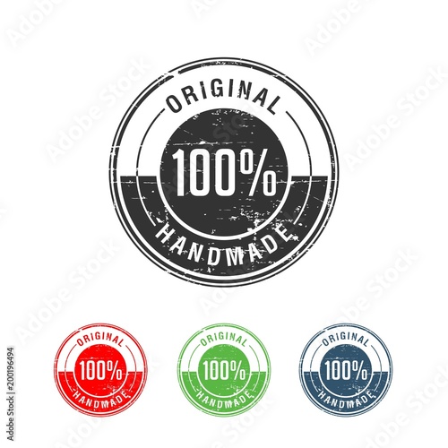 100% Original Handmade Authentic Label Badge vector