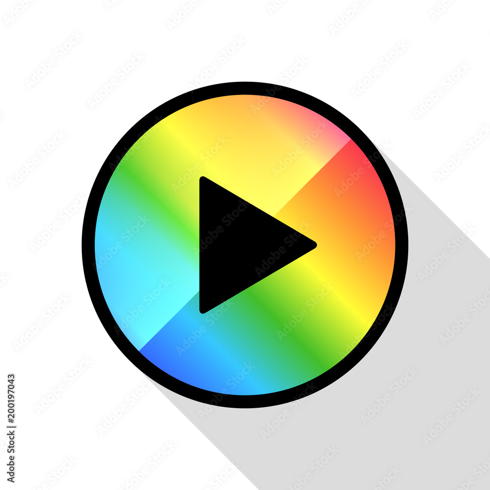 ビデオ動画再生ボタンのアイコンイラスト虹色 Stock Vektorgrafik Adobe Stock