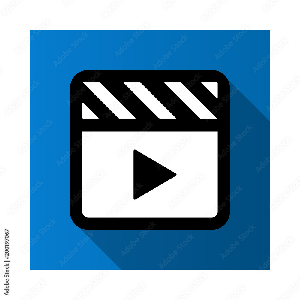 ビデオ動画再生ボタンのアイコンイラスト青 Stock Vector Adobe Stock