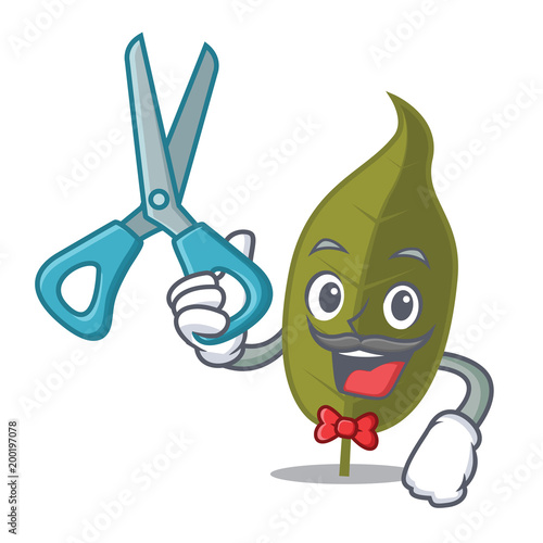 Barber bay leaf character cartoon