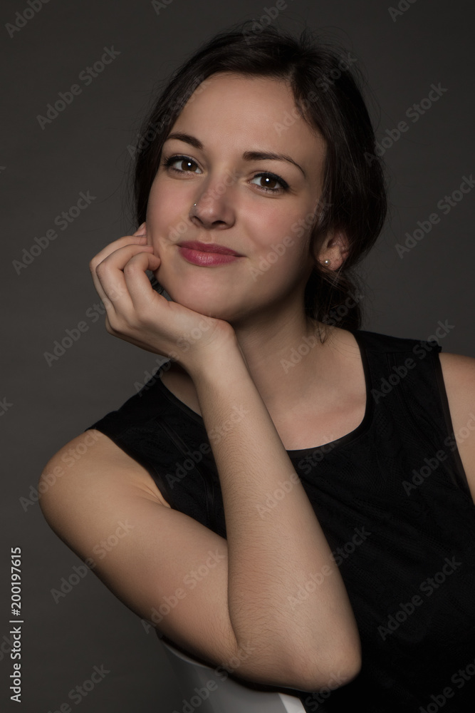 studio portrait of a young beautiful fashionable woman studio portrait of a young beautiful fashionable woman