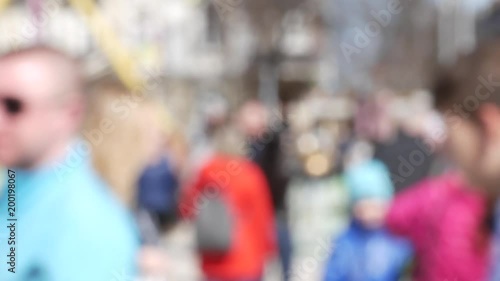 Wallpaper Mural Blurred background. Blurred people walking through a city street Torontodigital.ca