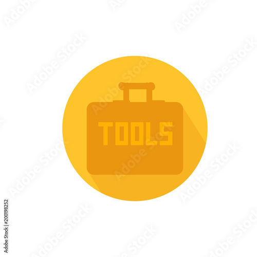 Free Download Yellow tool box vector icon in flat design. - GFXLoad