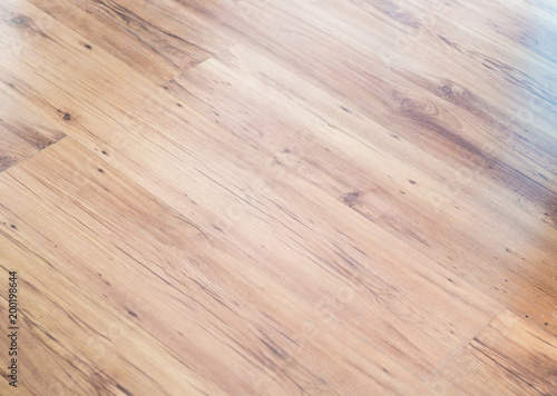 brown wood laminate floor varnish interior in modern home design.